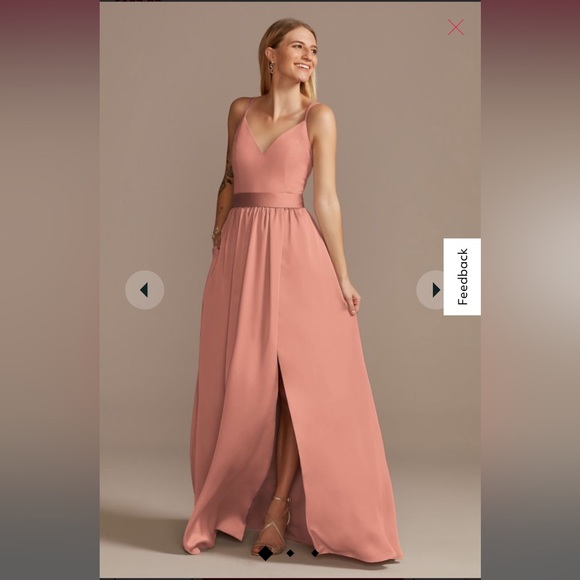 David's Bridal Dresses Davids Bridal Desert Coral Double Spaghetti